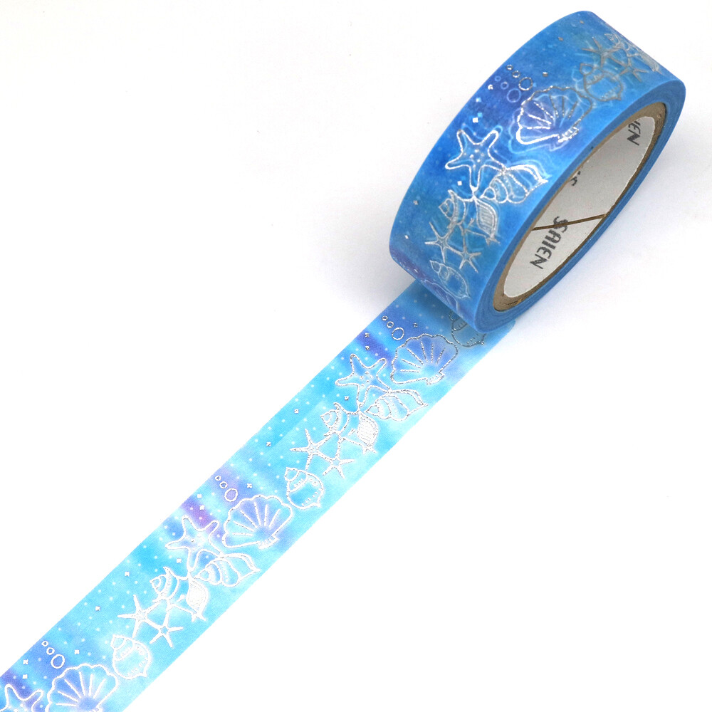 Washi Tape – Shell Silver Foil 15mm x 7m