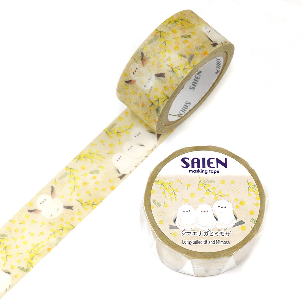 SAIEN Shimaenaga & Mimosa Washi Tape 20mm x 7m