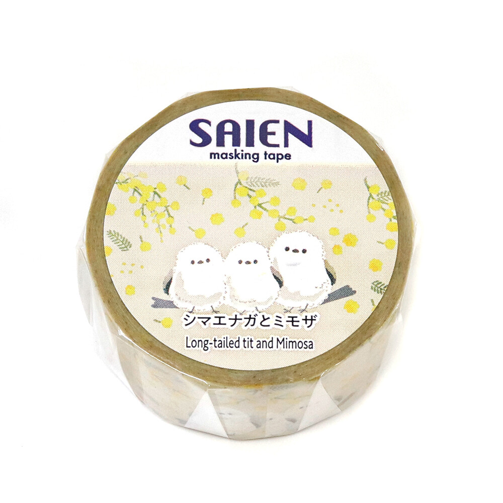 SAIEN Shimaenaga & Mimosa Washi Tape 20mm x 7m