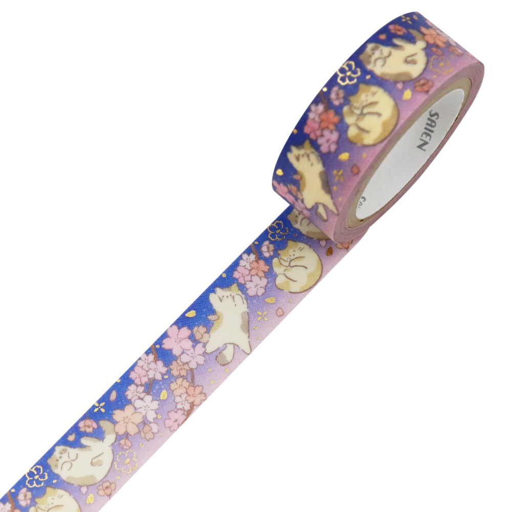 Saien Washi Tape Spring Evening Gold Leaf 15mm x 7m