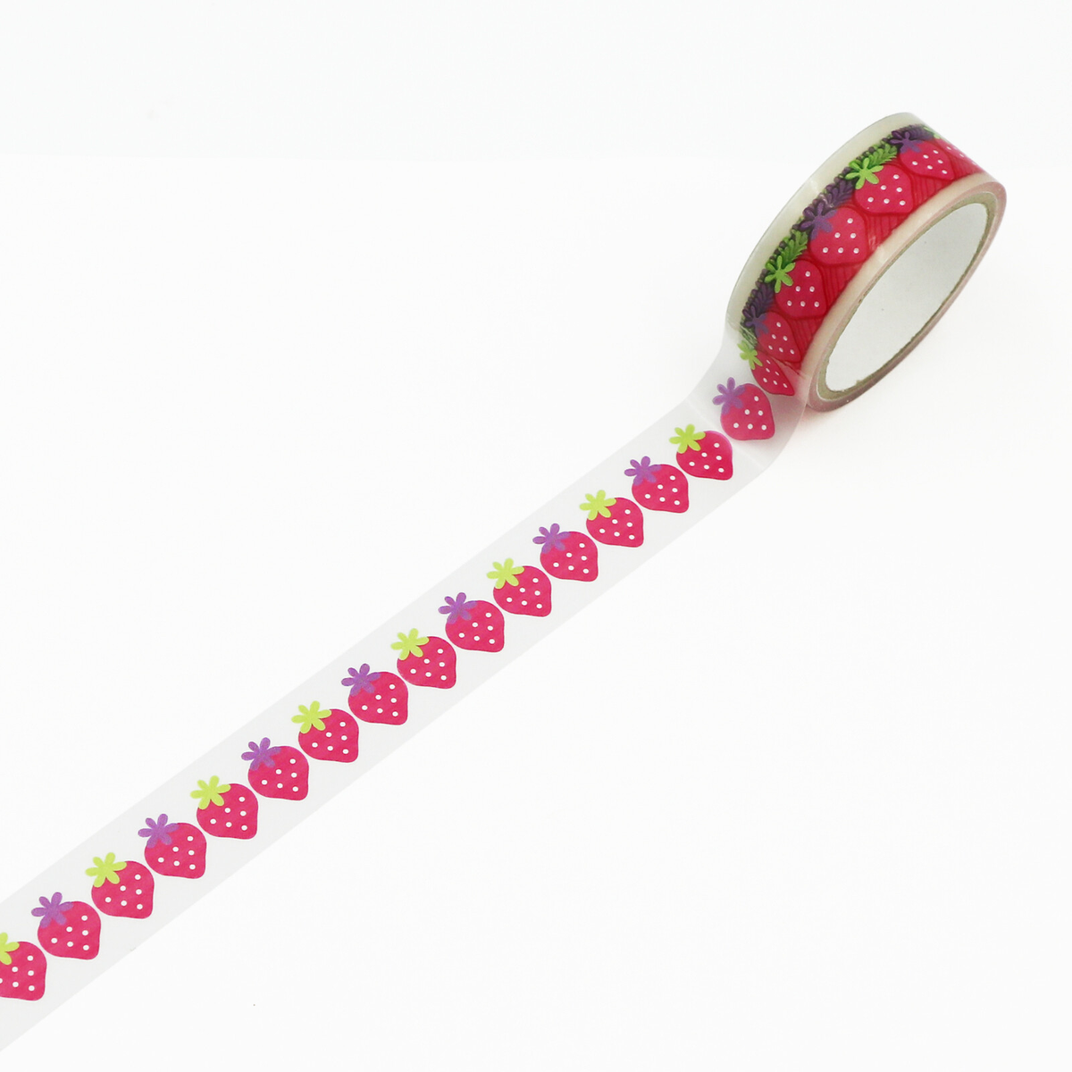 POPPiE Clear Tape Strawberry – Japanese Planner & Craft Tape 15mm x 5m