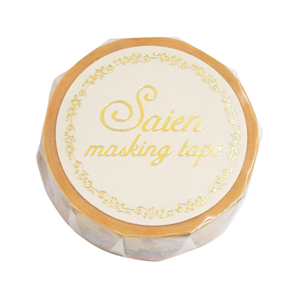 Saien Washi Tape Strawberry and Rabbit Gold Foil 15mm x 7m