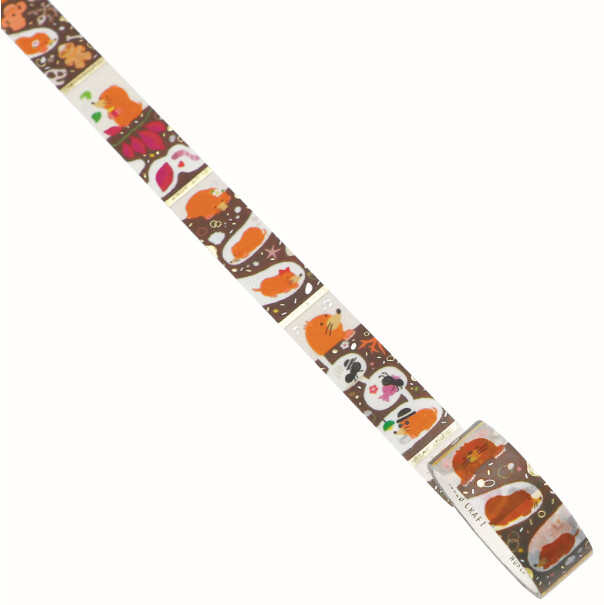 WORLD CRAFT Mole’s Tunnel Knickknacks Washi Tape – Vertical Animal Masking Tape
