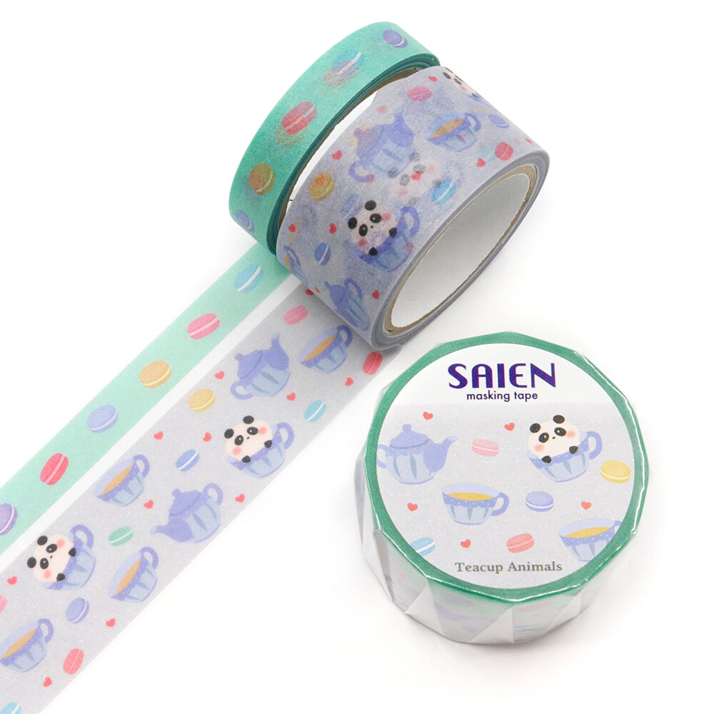 Saien Washi Tape Teacup Animals Panda