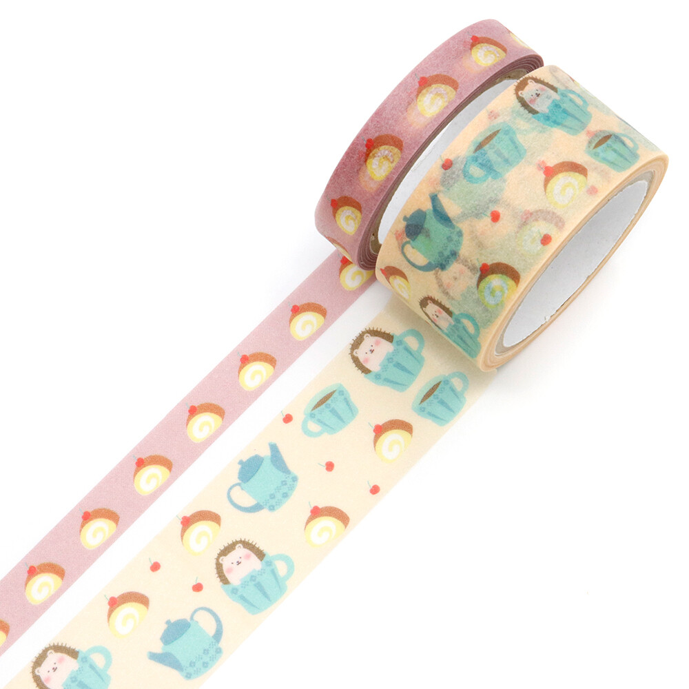 Saien Washi Tape Teacup Animals Hedgehog