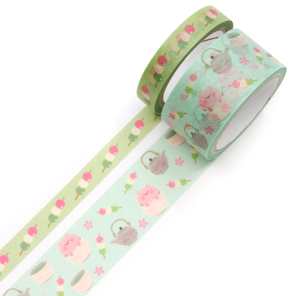 Saien Washi Tape Teacup Animals KOBU