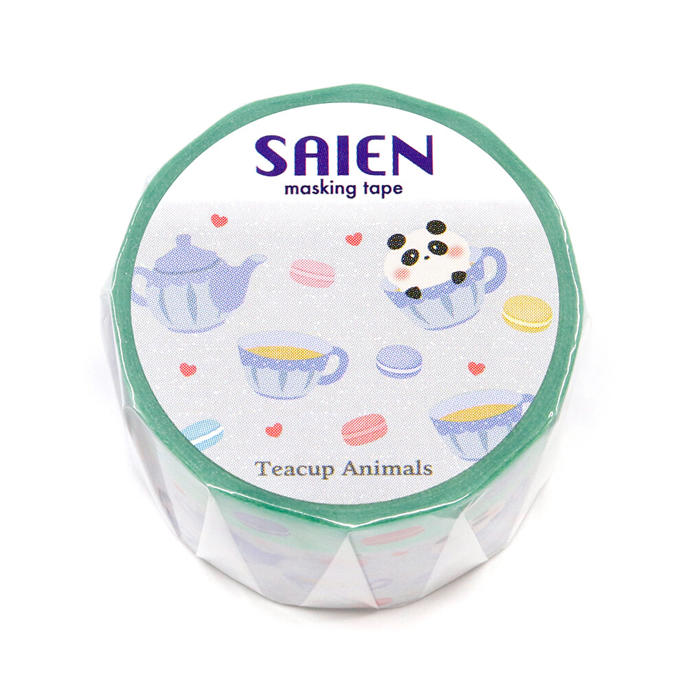 Saien Washi Tape Teacup Animals Panda