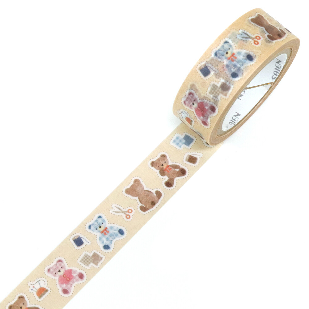 Teddy Bear Washi Tape 15mm x 7m