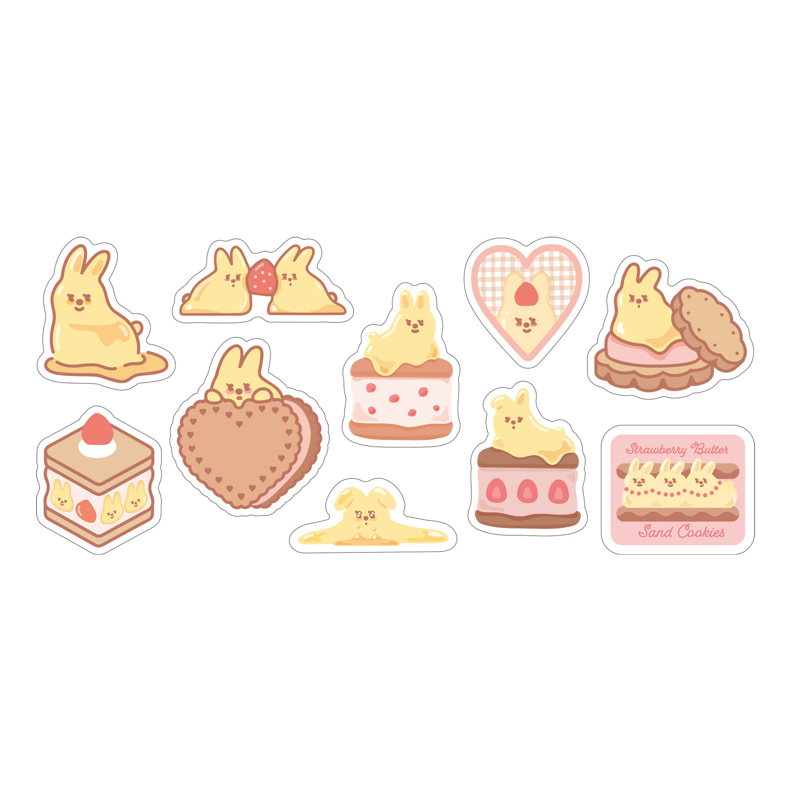 Butter Animals Flake Stickers – Cute Foodie Planner Stickers