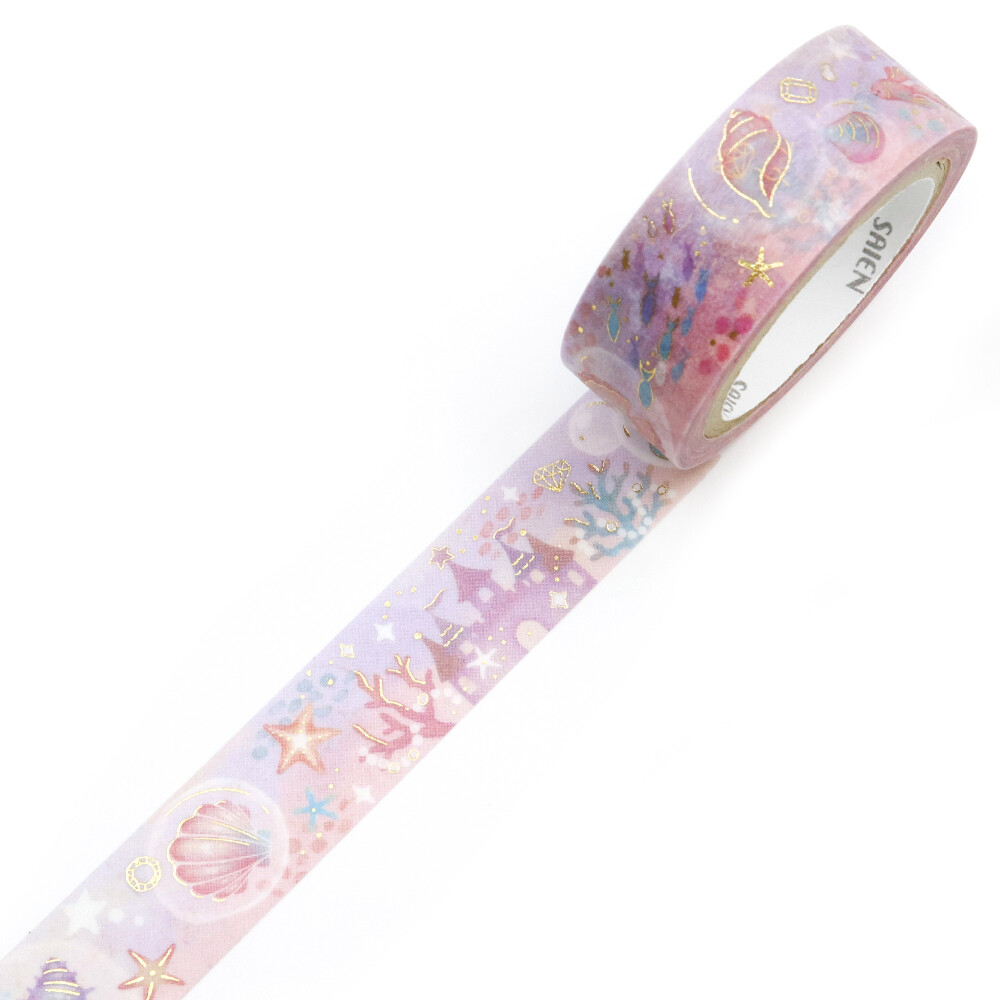 SAIEN Marine Utopia Gold Foil Washi Tape - detail
