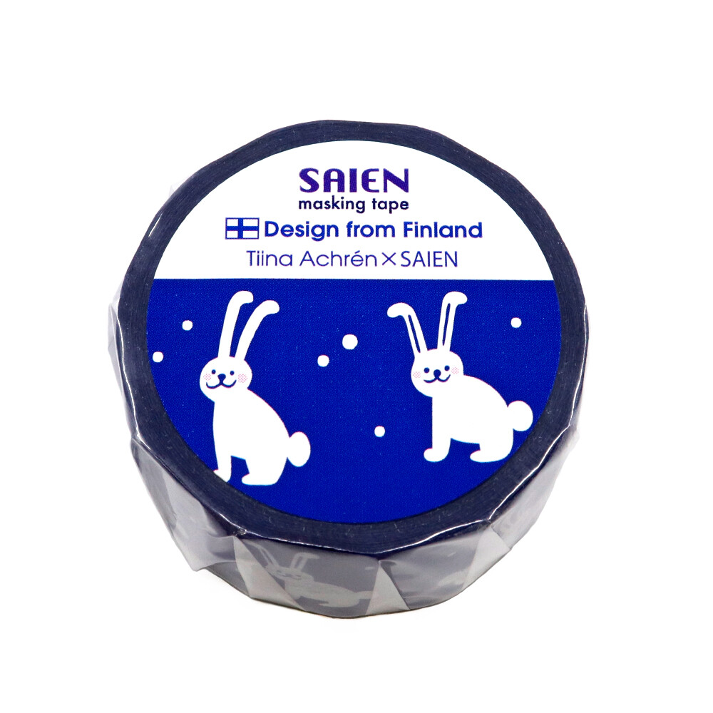 SAIEN Winter Rabbits Japanese Washi Tape 20mm x 5m - packaging