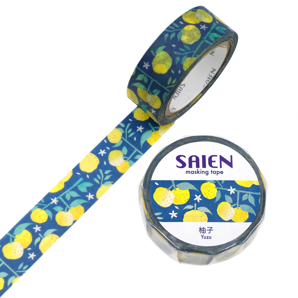 SAIEN Yuzu Japanese Washi Tape 15mm x 7m - product photo