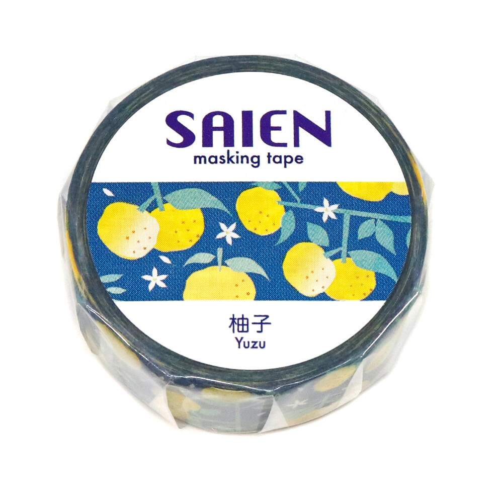 SAIEN Yuzu Japanese Washi Tape 15mm x 7m - packaging