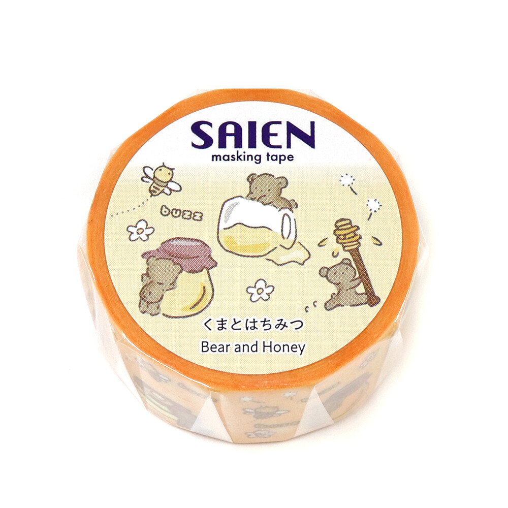 Saien Bear and Honey Washi Masking Tape 20mm x 7m