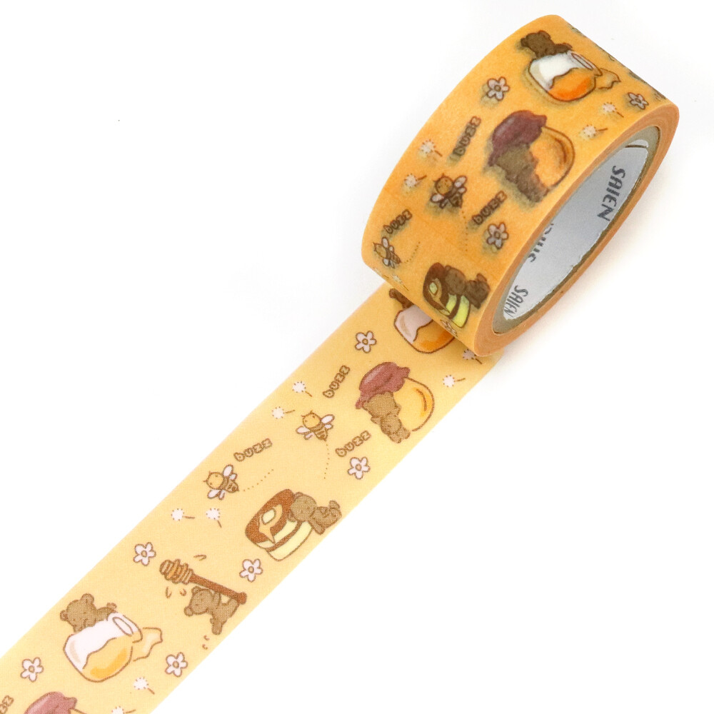 Saien Bear and Honey Washi Masking Tape 20mm x 7m