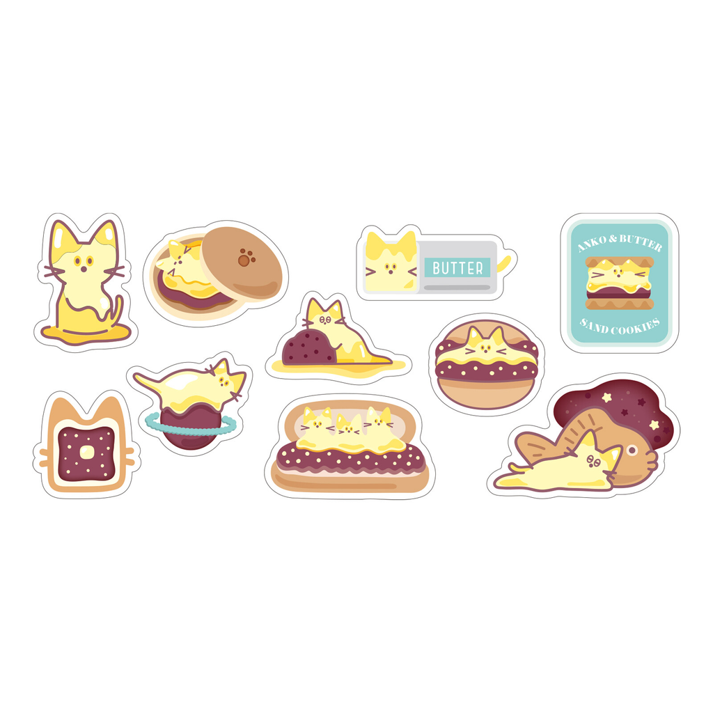 ToroOlli Butter Cat Flake Stickers - Cute Kawaii Japanese Planner Stickers - product image