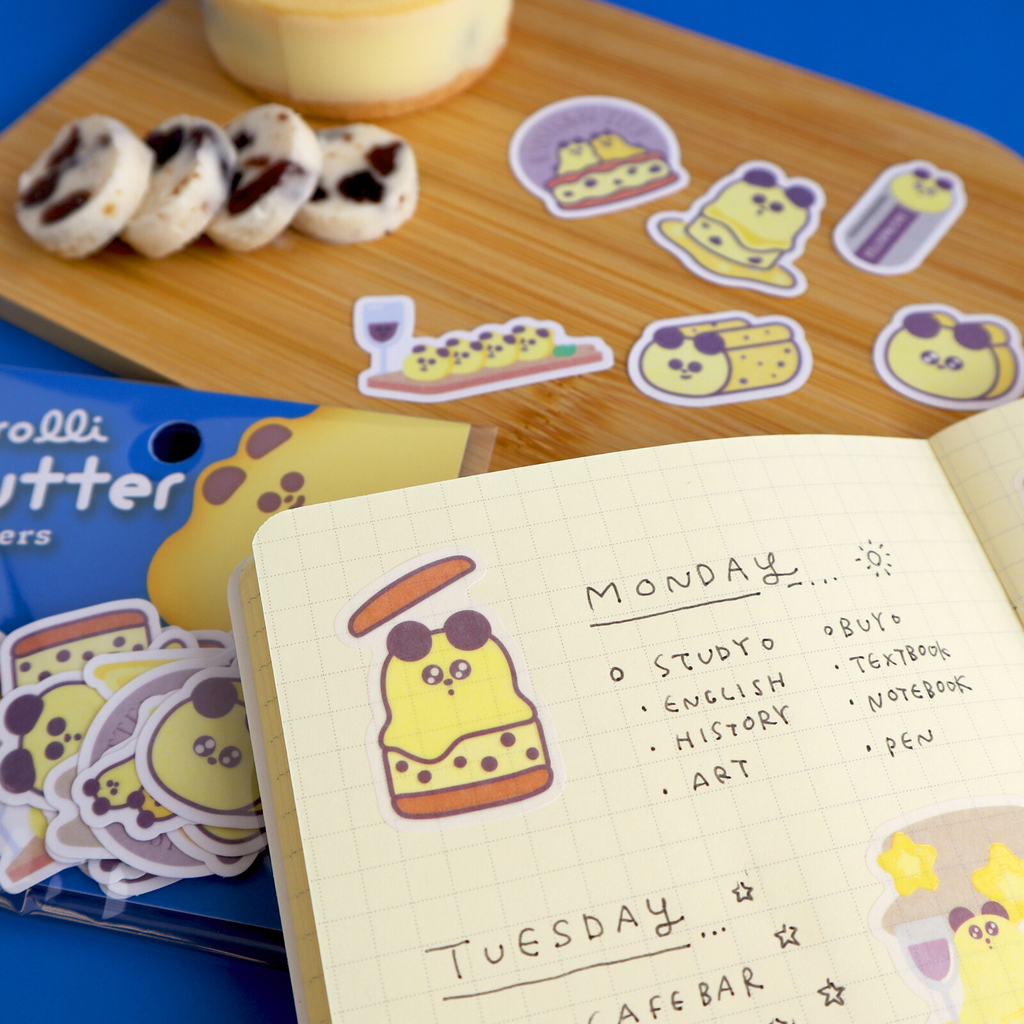 ToroOlli Butter Bear Flake Stickers - Cute Kawaii Japanese Planner Stickers - product image