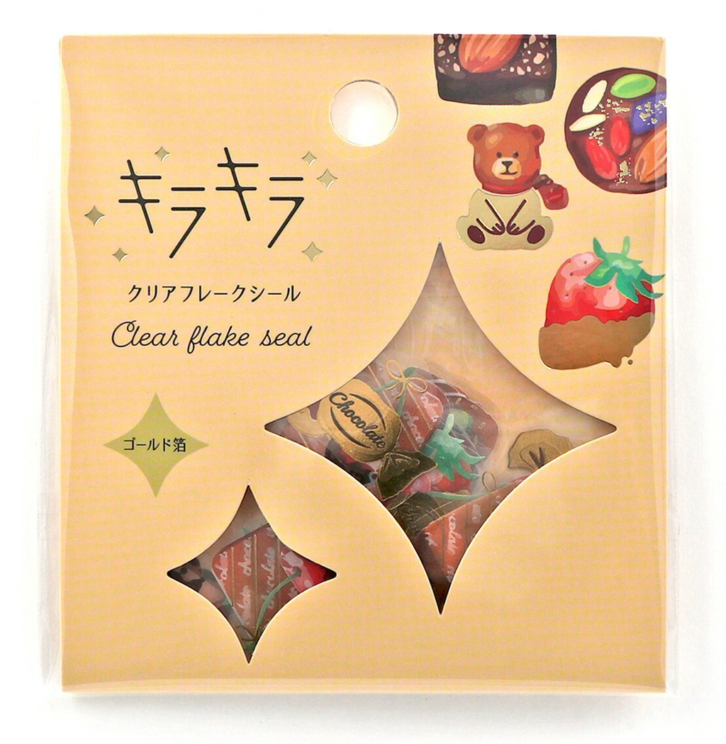 Chocolate & Sweets Gold Foil Flake Sticker Pack | 36 PET Planner & Journal Stickers - product photo